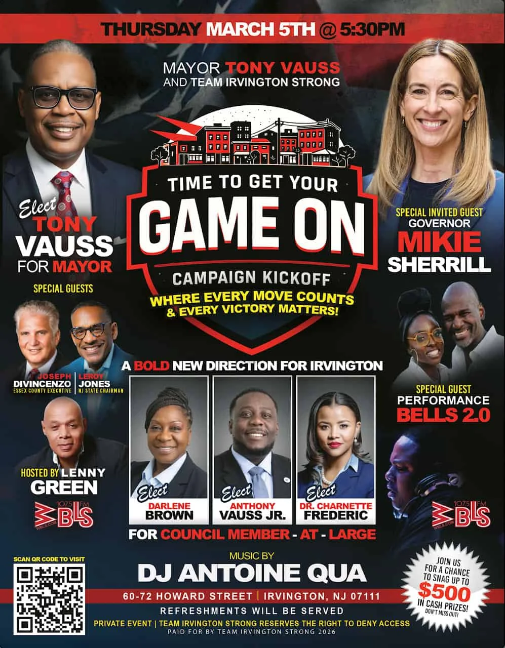 Game On campaign kickoff flyer — March 5, 2026