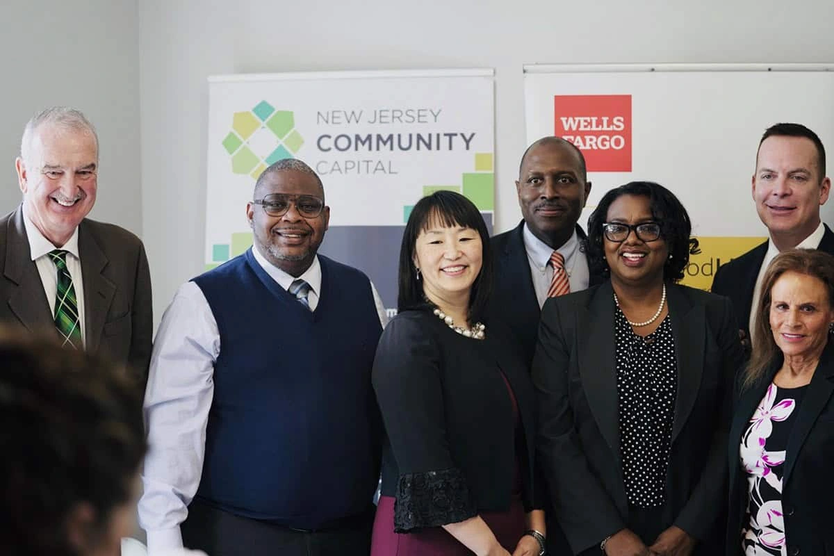 Tony Vauss with Irvington community members